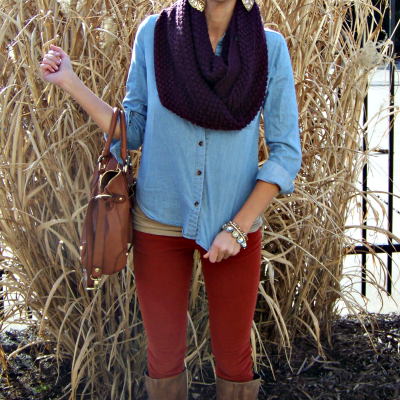 Chambray Shirt with Corduroy Pants| The Perfect Fall Outfit