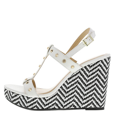 white wedges payless