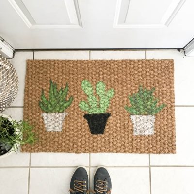 Doormat DIY: Cactus Doormat | My Breezy Room
