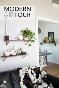 Modern Fall Home Tour 2017: KC home decorated for fall. How to use pink for fall.