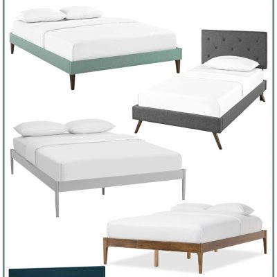 35+ modern bed frames for under $200. Modern bed frames on a budget. Make a statement with a modern, mid century bed frame.