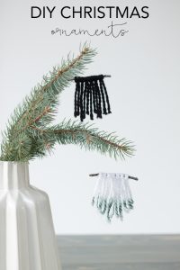 Create simple and modern DIY Christmas ornaments with yarn and twigs! | My Breezy Room