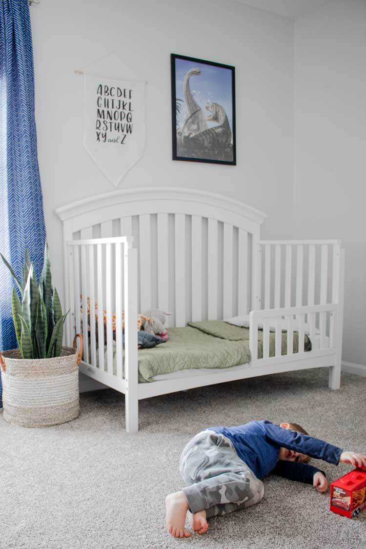 Faux snake plant in kids room.