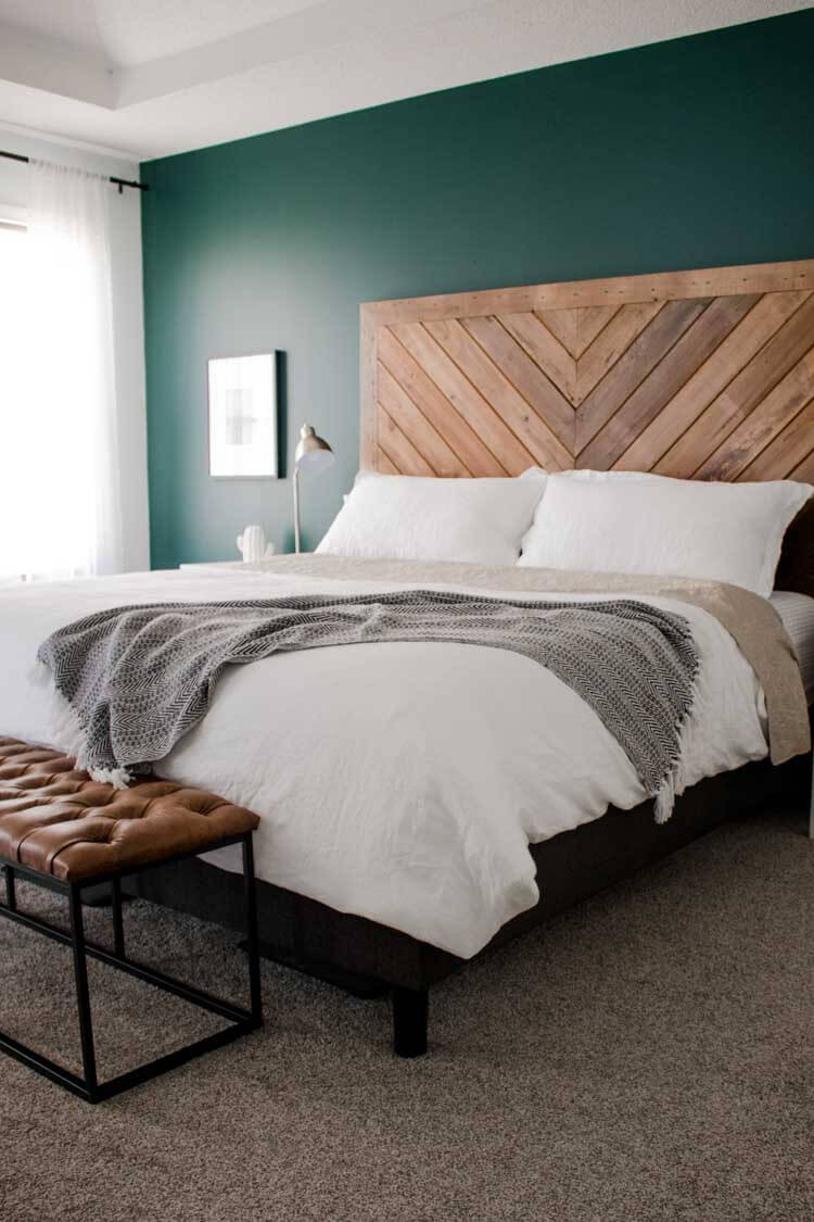 Cozy bedroom full of texture. 