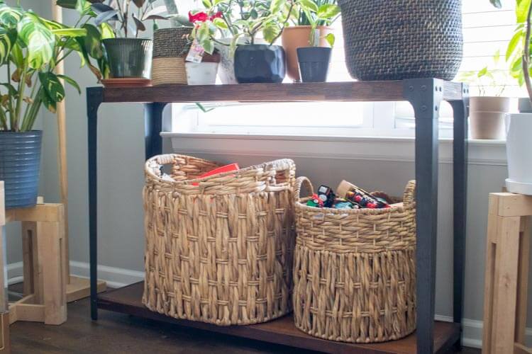 Woven baskets are great for adding texture and function to your home. 