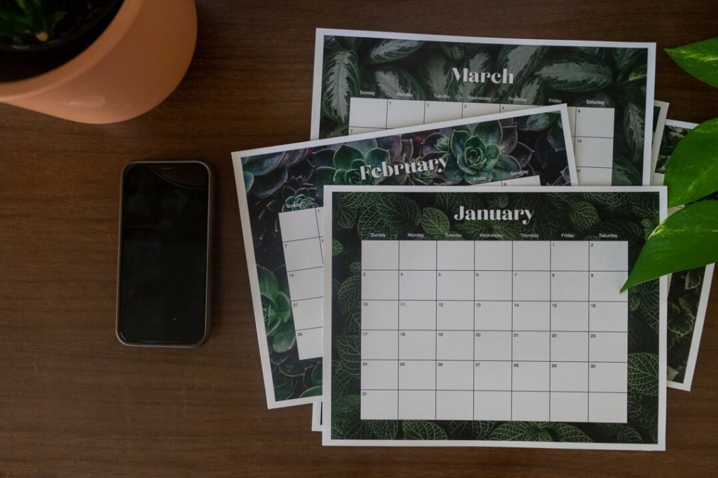 Free 2021 Printable Calendars. Plant designs in both vertical and horizontal layouts.
