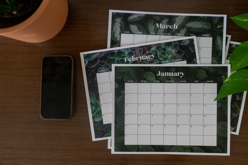 Free 2021 Printable Calendars. Plant designs in both vertical and horizontal layouts. 